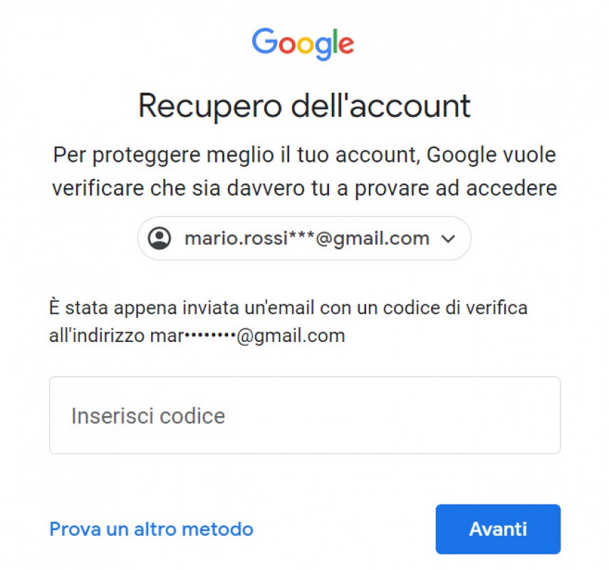 Come recuperare l'Account Google o Gmail