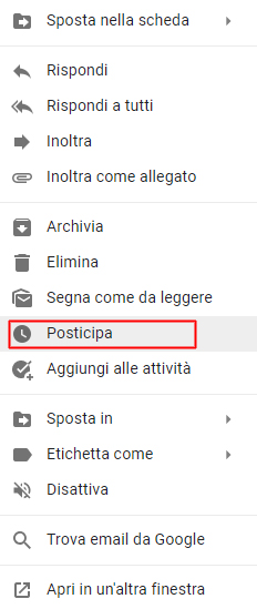 Come posticipare email su Gmail per rileggerle con calma