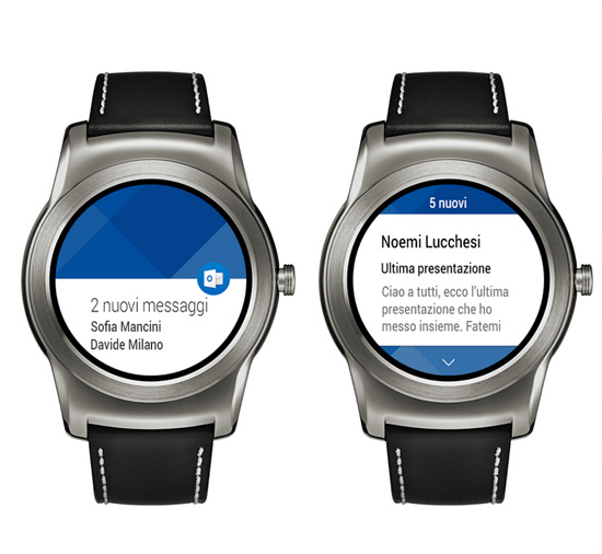 Outlook ora si legge anche su smartwatch Android Wear