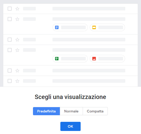 Gmail scegli una visualizzazione