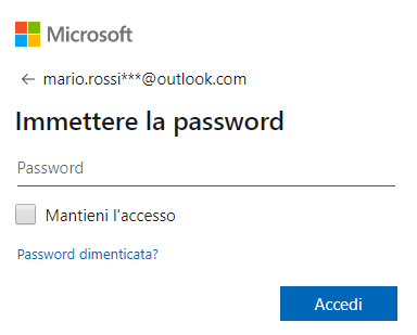 Hotmail accedi - Password