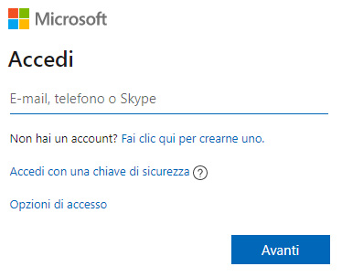 Outlook / Hotmail accedi