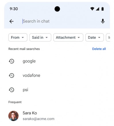 Google Chat e Gmail: nuove funzioni di ricerca