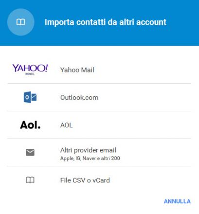Come importare i tuoi contatti nell'account Gmail