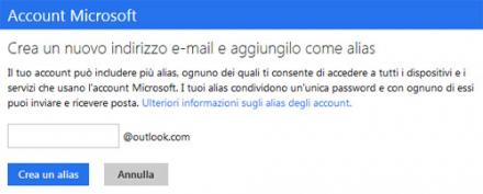 Come impostare un alias su Outlook.com / Hotmail