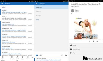 La nuova app Outlook di Windows 10 Mobile