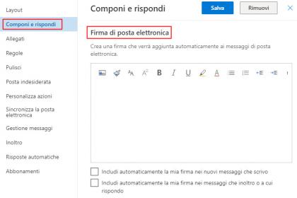 Come impostare la firma della posta elettronica in Outlook.com