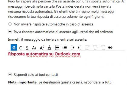 Outlook.com (Hotmail) Risposta automatica
